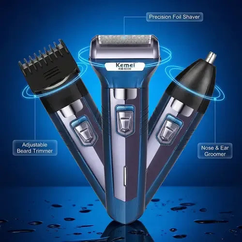 Kemei Blue 3in1 Hair Trimmer Kit